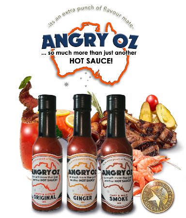 Angry Oz - Australian Hot Sauces - Perfect Gift Set - 3 Pack