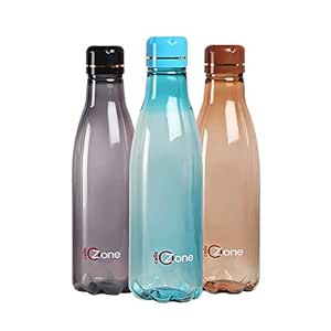 CELLO Ozone Unbreakable Fridge Water Bottle for Office, Sports, School, Travelling, Gym, Yoga, BPA & Leak Free, 1 Litre, Set of 3, Assorted