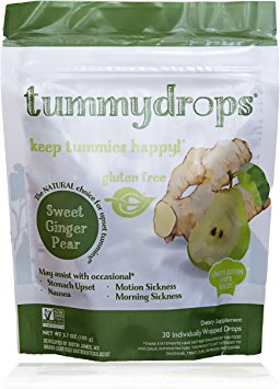 Non-GMO Verified Sweet Ginger Pear Tummydrops, 30 count resealable bag