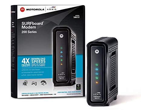 ARRIS SURFboard SB6121 4x4 DOCSIS 3.0 Cable Modem -Retail Packaging-Black