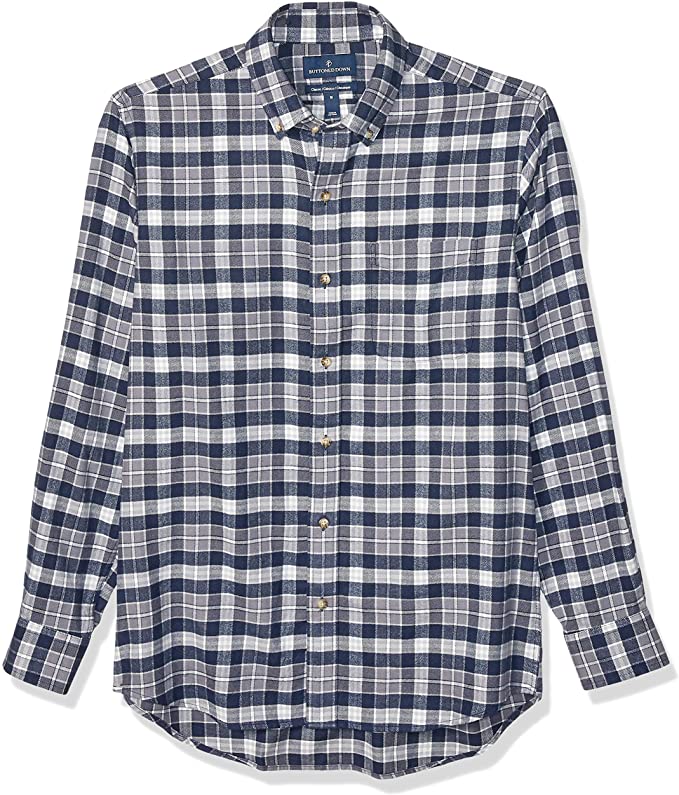 Amazon Brand - Buttoned Down Men's Classic Fit Supima Cotton Plaid Flannel Sport Shirt