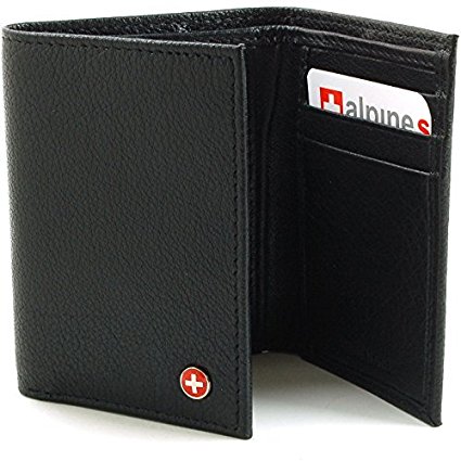 Alpine Swiss Men's Genuine Leather Trifold Wallet