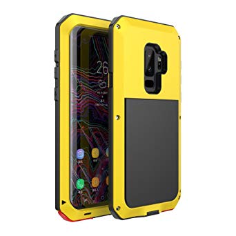 Galaxy S9 Case,Bixby Button Water Resistant Shockproof Aluminum Metal Super Anti Shake Silicone Fully Body Protection for Samsung Galaxy S9-2018 Newest Released (Yellow)