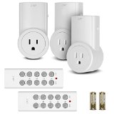 Etekcity Wireless Remote Control Electrical Outlet Switch for Household Appliances Learning Code 3Rx-2Tx