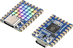 RP2040 RGB LED Matrix Tiny MCU Board Based On Raspberry Pi RP2040 Microcontroller Chip with 5×5 RGB LED Matrix for Colorful Lighting Display, with USB Type-C Port,Support Arduino,C/C  , MicroPython