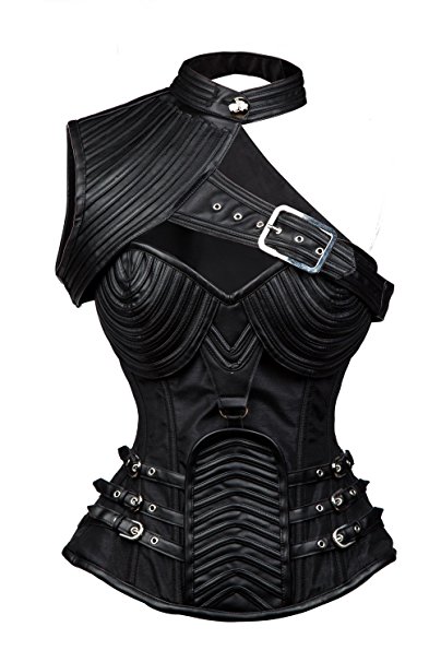 Charmian Women's Steampunk Gothic Heavy Strong Steel Boned Corset with Zipper