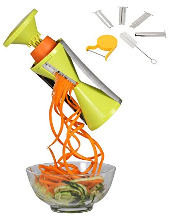 Spiral Slicer Veggie Spiralizer Bundle - Best Vegetable Cutter - Zucchini Pasta Spaghetti Noodle Maker ,by Kufu