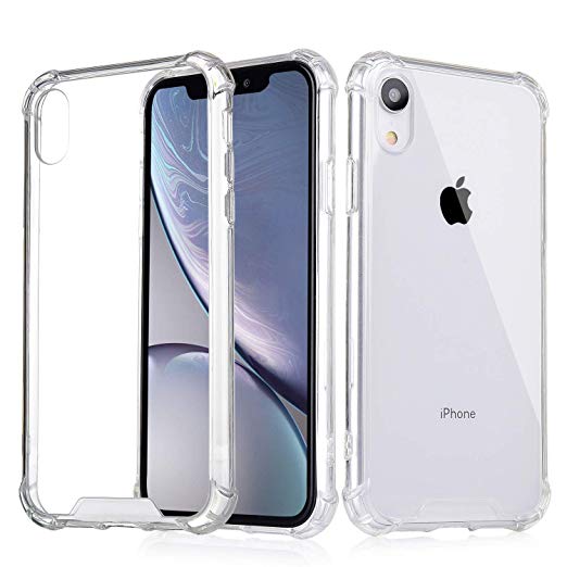 iPhone XR Case, iXCC Crystal Clear Hard Cover Case [Shock Absorption] with Soft TPU Bumper for iPhone XR (2018 Release) - Clear
