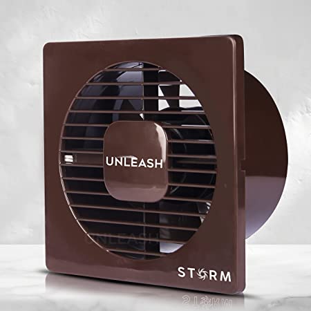 Unleash Storm 6 inch Cut Out Size Exhaust Fan For Kitchen, Exhaust Fan For Bathroom Kitchen Exhaust Fan, Bathroom Exhaust Fan Ventilation Fan Axial Fan (Brown)