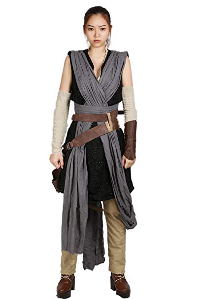 xcoser Deluxe Womens Rey Costume & Belt & Bag Outfit for Halloween Cosplay