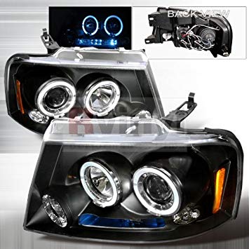 Ford F-150 2004 2005 2006 2007 2008 LED Halo Projector Headlights - Black