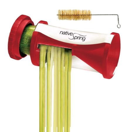 Native Spring Spiral Vegetable Slicer, Hand Held with Cleaning Brush, Zucchini & Carrot Veggie Pasta Maker