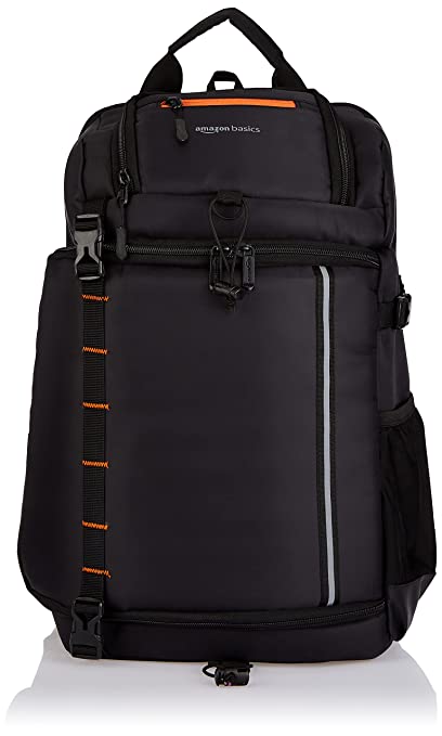 Amazon Basics Camera Backpack for DSLR, Lens, Accessories & Laptop (15"), Tripod Holder, Black