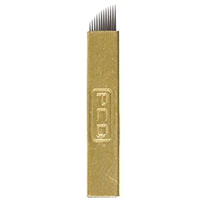 EZTAT2 50Pcs Microblading Needles Permanent Makeup Manual Eyebrow Blades 12 14 17 Sloped Needle (12)