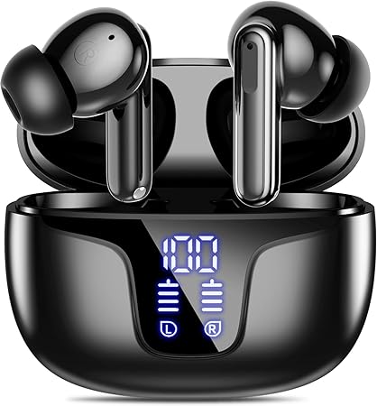 Xawy Ear Buds Wireless Earbuds, 60Hrs Playtime Bluetooth Earphones, Bluetooth Headphones 5.3, In Ear with 4 ENC Call Noise Cancelling Mics,Deep Bass Wireless Earphones,Earbuds IPX7 Waterproof