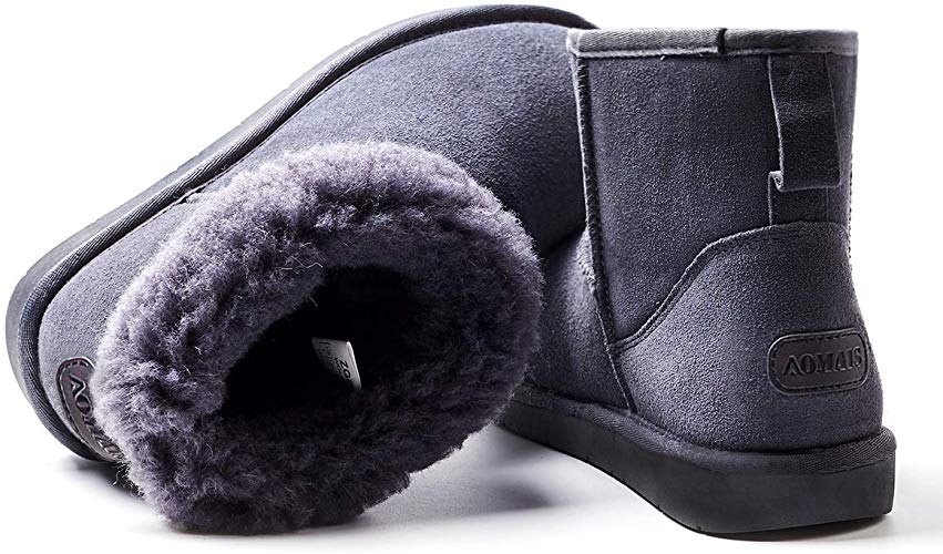 AOMAIS Women’s Winter Snow Boots Fur Lined Mid Calf and Mini Outdoor Warm Boot Shoes Ankle Short Booties