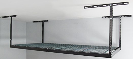 Monsterrax - 4x8 Overhead Garage Storage Rack Heavy Duty (18"-33" Ceiling Drop) - Hammertone