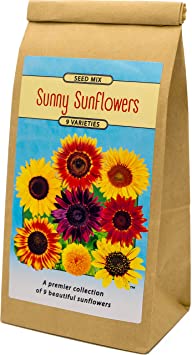Sunflower Seed Mix to Plant - A Sunny Collection of 9 Beautiful Sunflowers - Easy to Grow Wildflowers