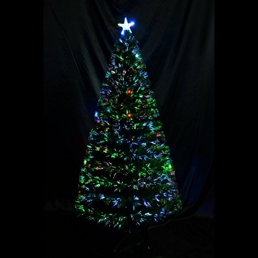 6' Artificial Fiber Optic w/ LED Lights Holiday Lighted Christmas Tree