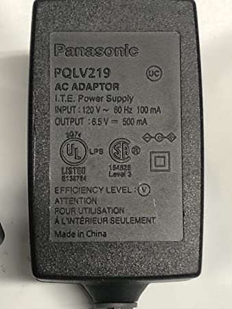 Panasonic Pqlv219 Bx 6.5V 500Ma 2-Pin Indian Power Adaptor For Cordless Phones- Black