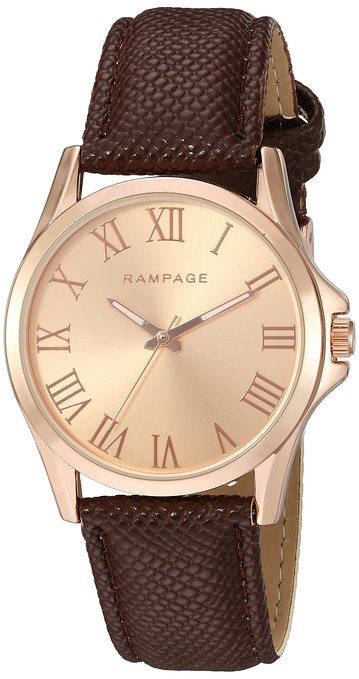 Rampage Women's 'Classic' Quartz Metal Automatic Watch, Color:Brown (Model: RP1061RGBN)