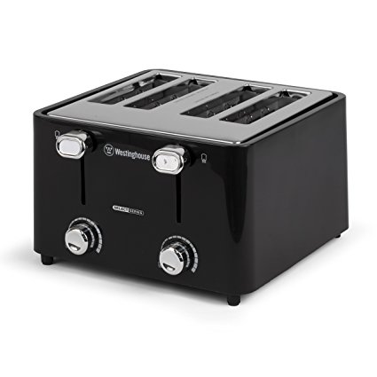 Westinghouse WT44BA Select Series 4 Slice Cool Touch Toaster, Extra Wide Slot, Black