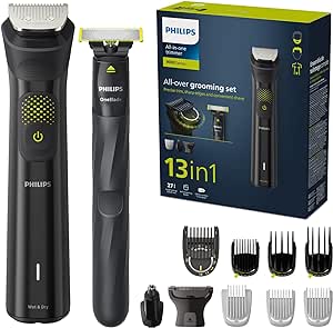 Philips Series 9000 - Tondeuse 13-en-un   OneBlade, kit tondeuse intégral, tonte précise, contours nets, rasage pratique, 27 hauteurs de coupe (de 0,2 à 20 mm) (modèle MG9530/15) DP