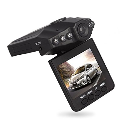 Btopllc On Dash Video Camera 2.5 inch LCD with 6 LED Lights Vehicle Video Camera Recorder Car Driving Video Recorder with IR, USB Charging Slot