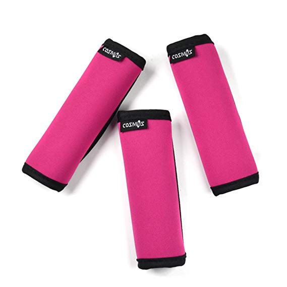 Cosmos ® 3 PCS Hot Pink Color Comfort Neoprene Handle Wraps/Grip/Identifier for Travel Bag Luggage Suitcase