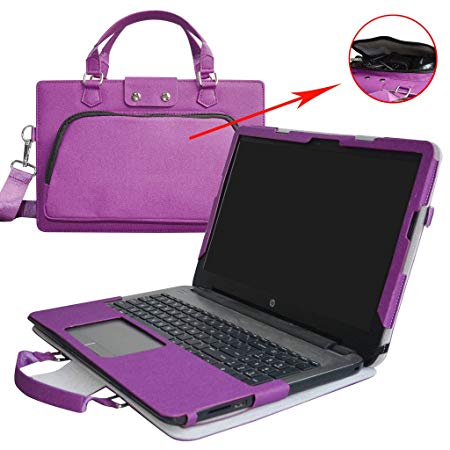 HP Notebook 17 Case,2 in 1 Accurately Designed Protective PU Case   Portable Carrying Bag for 17.3" HP Notebook 17 17-ak000 17-bs000 17-x000 17-y000 Serie Laptop(Not fit Envy 17 & Pavilion 17),Purple