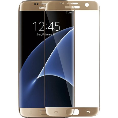 Samsung Galaxy S7/S7 edge Screen Protector,Esvan Tempered Glass Screen Protector Ballistic Premium High HD Clarity for Samsung GalaxyS7/S7 edge (S7 Gold)
