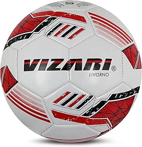 Vizari 'Livorno' Soccer Ball - Durable TPU, 32-Panel Soft-Touch, Fiber-Filled Bladder, Butyl Valve | Available in 3 Sizes, 3 Vibrant Colors - Perfect for Kids and Adults' Optimal Play