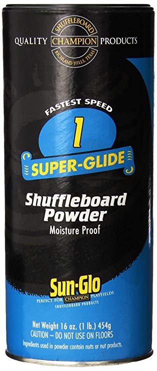 Sun-Glo Speed 1 (Super Glide Wax) Shuffleboard Table Powder wax 16 oz. Can with a Shuffleboard Sweep bundle option