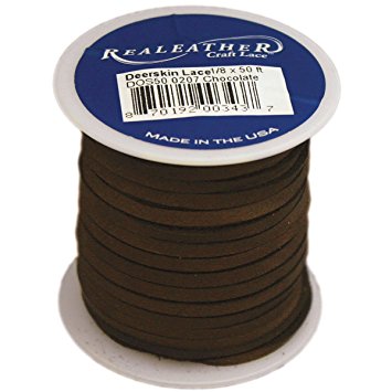 Realeather Crafts Deerskin Lace, Chocolate
