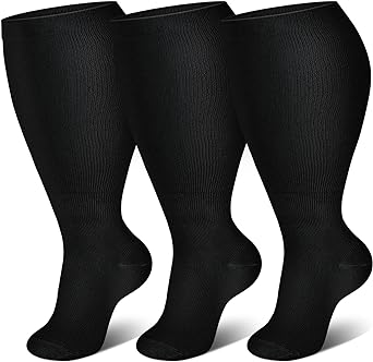 Genovega Plus Size Compression Socks for Extra Large Wide Calf Men Women Travel