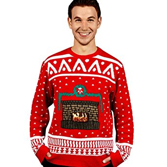 Digital Dudz Crackling Fireplace Digital Christmas Sweater