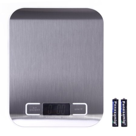 Kottle 176oz/5000g Multi-function Pocket Digital Scale, Back-lit LCD Display, Stainless Steel Kitchen Scale,1g Resolution