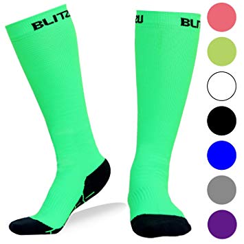 BLITZU Compression Socks 20-30mmHg for Men & Women Best Recovery Performance Stockings for Running, Medical, Athletic, Edema, Diabetic, Varicose Veins, Travel, Pregnancy, Relief Shin Splints, Nursing