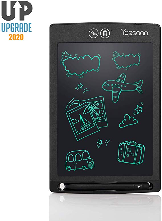 YEPSOON LCD Writing Tablet 8.5 inch Electronic Writing & Drawing Doodle Board，Full&Partial Dual Erase Mode,Lock Screen Function, Portable Reusable Magnetic Notepad, Gift for Kids, New Version of 2019