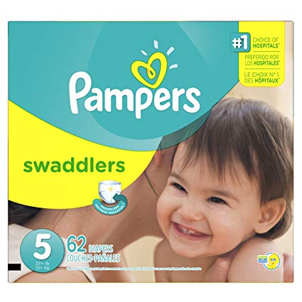 Pampers Swaddlers Disposable Diapers Size 5, 62 Count, SUPER