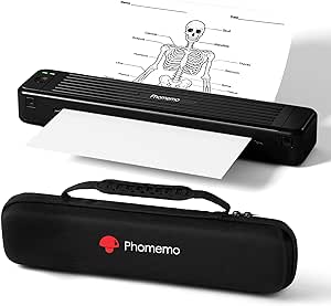 Phomemo Portable Printers Wireless for Travel, P831 Inkless Thermal Printer Support 8.5'' x 11'' US Letter Regular Copy Paper, Tattoo Transfer Stencil Printer, Compatible with Phone & Laptop, 300DPI