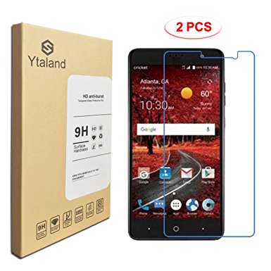 [2 Pack] ZTE Grand X 4 Z956 Cricket Screen Protector 5.5 Inch, Tempered Glass Anti-fingerprints Thin 9H Screen Hardness Screen Protector For ZTE Grand X 4 Z956 Cricket