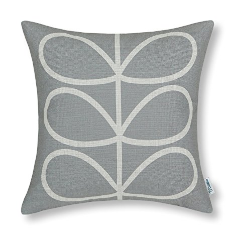 Euphoria CaliTime Cushion Cover Throw Pillow Shell Cute Stem Geometric Figures 18 X 18 Inches Gray