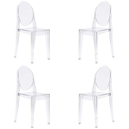 Poly and Bark Burton Side Chair in Clear (Set of 4)