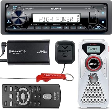 Sony DSX-M80 High Power Marine 45W X 4 RMS Digital Media Receiver with Bluetooth, SiriusXM Ready Powersports Head Unit (DSX-M80, SiriusXM Tuner & Weather Radio Kit)