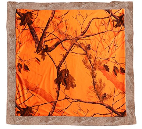 Carstens Realtree Blaze Camo Baby Blanket, Orange, 34" x 34"
