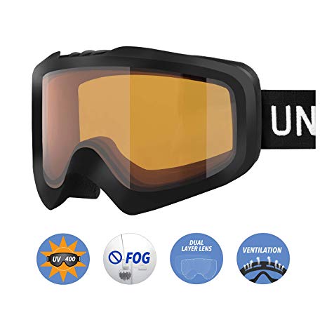 Unigear Skido X1 Ski Goggles, Anti-Fog Snowboard Goggles for Men, Women & Youth – 100% UV Protection