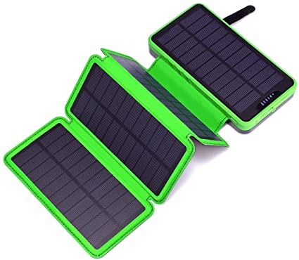 Miady Solar Charger 25000mAh Portable Power Bank with 4 Solar Panels, Waterproof Solar Battery Pack for iPhone, Samsung, iPad, Android, Tables, and Camping Travel