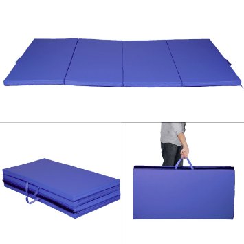 Giantex Blue 4'x8'x2" Thick Folding Panel Gymnastics Mat Gym Fitness Exercise Mat