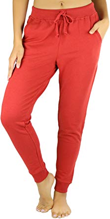 ToBeInStyle Women's Solid Print French Terry Jogger Pants